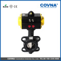 industrial double acting pneumatic control valve butterfly valve with limited switch for wholesales